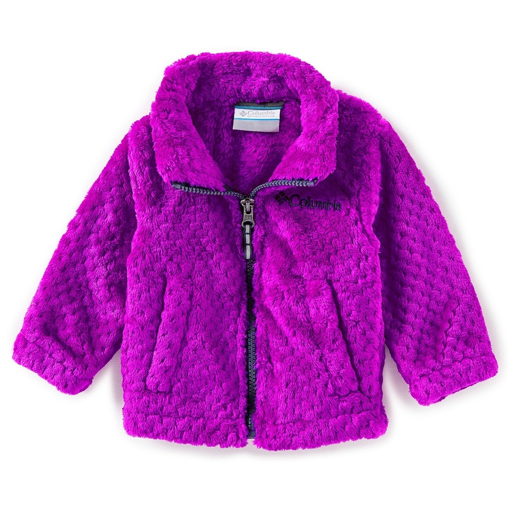 NWT Columbia Infant Fluffy Fleece Full Zip Magenta
